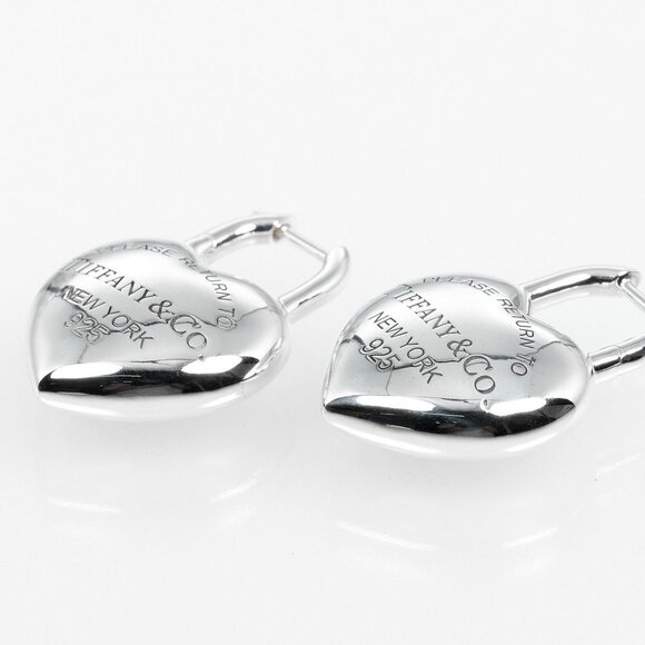 TIFFANY Authentic Silver Heart Earrings - Picture 5 of 7